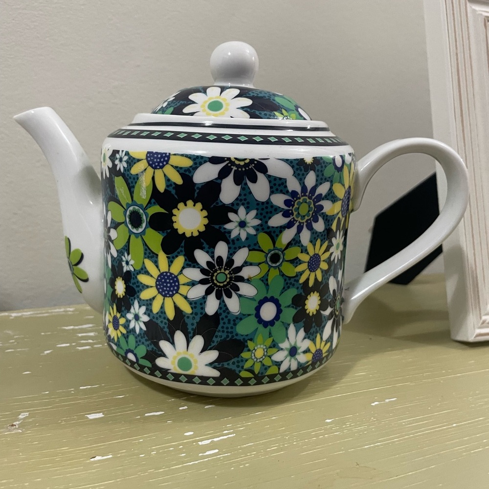 Vera Bradley Floral Teapot - Blue, Green, White